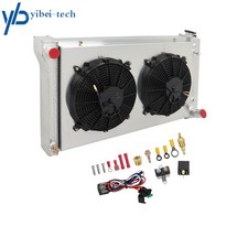4row Radiator Shroudfans For Gmc Chevy Ck C10 C20 C30 Pickup Trucks 1967-1972