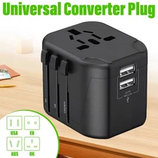 Universal Travel Adapter Converter International Wall Charger AC USB Power Plug