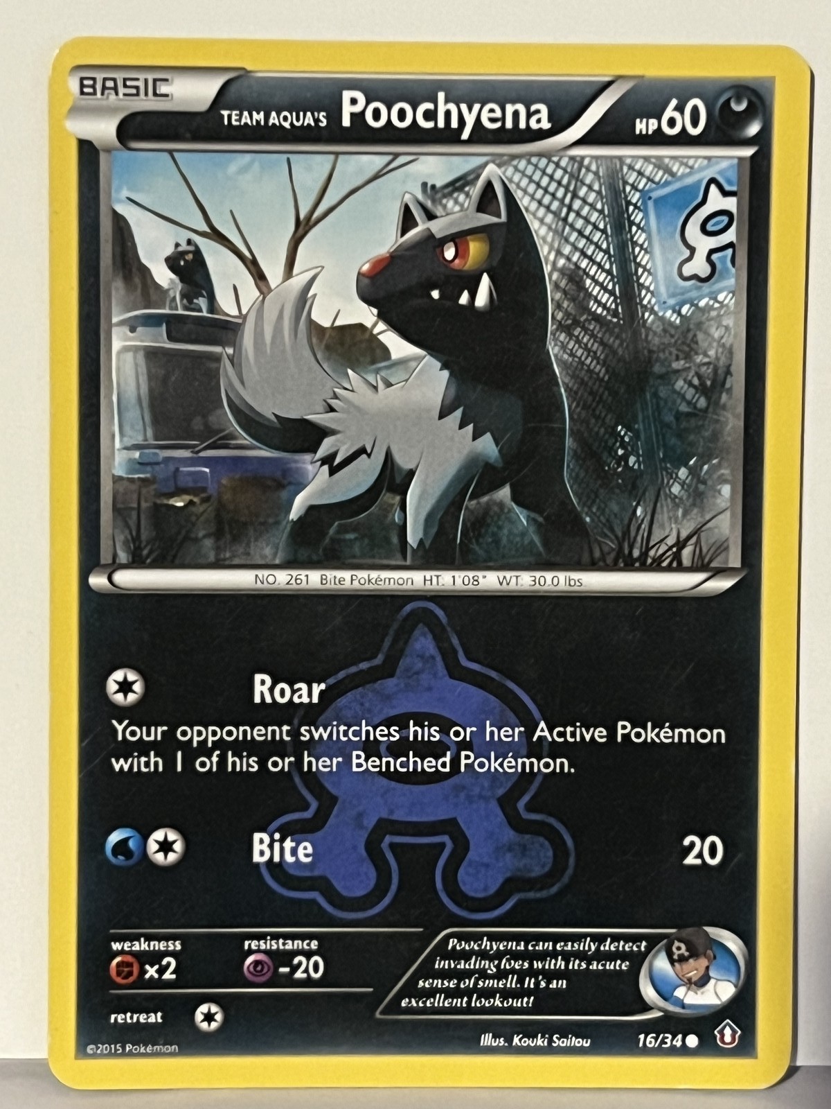 Team Aqua's Poochyena 16/34 Double Crisis NM Pokemon Fast Shipping