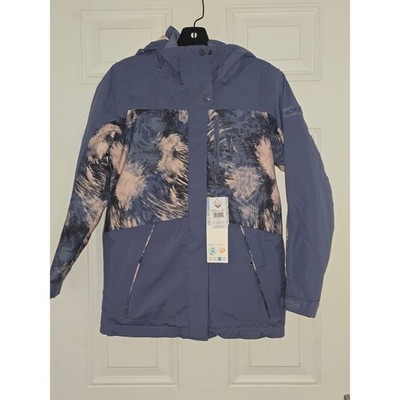 NWT Roxy Girls Dawnrae Parka Girl JK Jacket Size 12 Blue/purple Pink hues