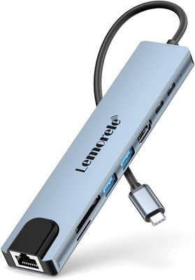 Lemorele 8 in 1 USB C Hub Multiport Adapter, Docking Station Mit 4K HDMI, RJ45 E