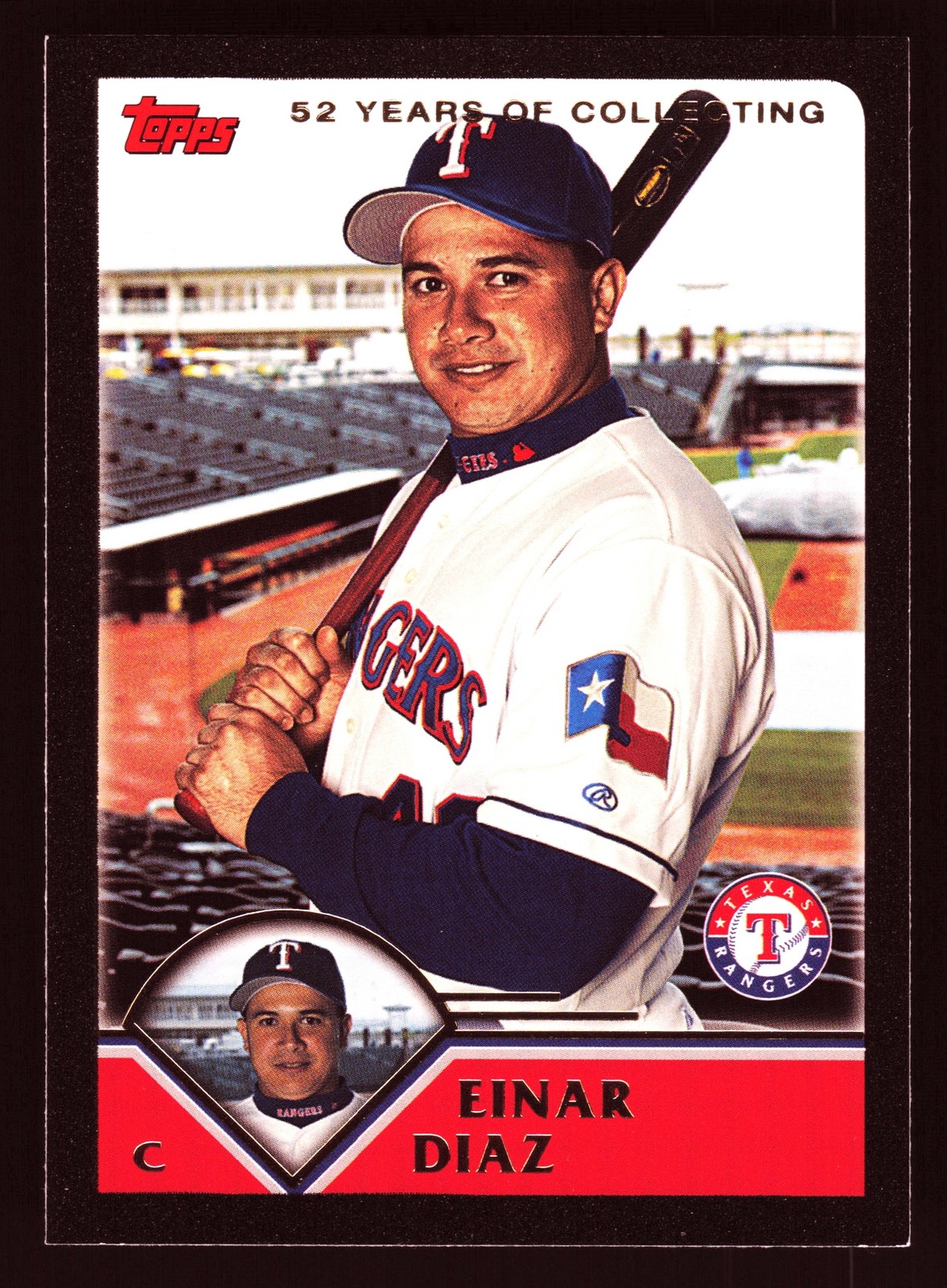 Einar Diaz Texas Rangers Black 2003 Topps #475