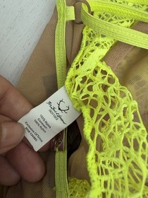 For Love Lemons Skivvies Lonline Bra Sz S Neon Yellow / Nude Underwire
