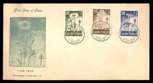 Mayfairstamps Finland 1959 Flowers Semi-Postal TUB First Day Cover aaw_41227