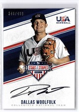 2018 Stars & Stripes Dallas Woolfolk Auto /499 USA Baseball