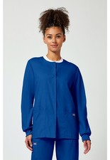 Cherokee Women Scrubs Snap Front Warm-Up Jacket 4350 ROYW Royal Free Ship