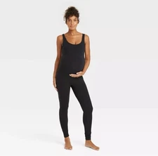Ingrid And Isabel Black Long Unitard Maternity Full Length Jumpsuit NWT XS