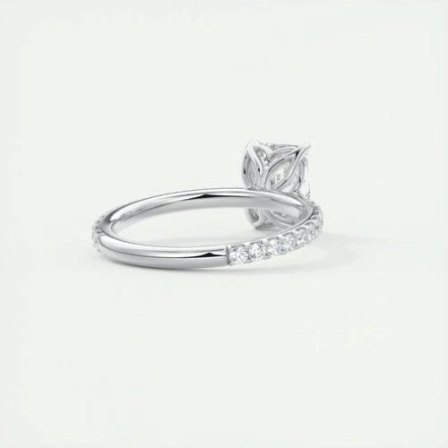 IGI Certified 2 CT Emerald Lab Grown Diamond Solitaire With Accent Wedding Ring - Image 3 of 4