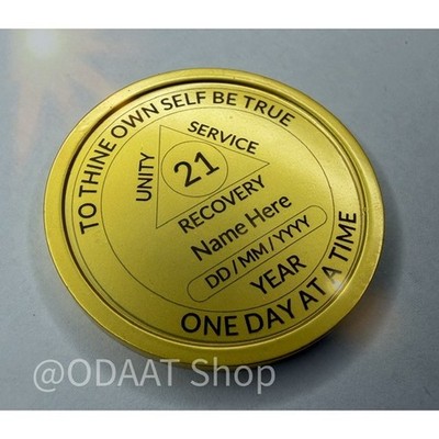 1 Jahr bis 65 Anonyme Alkoholiker personalisierte plattierte AA Nüchternheit Chip Münze