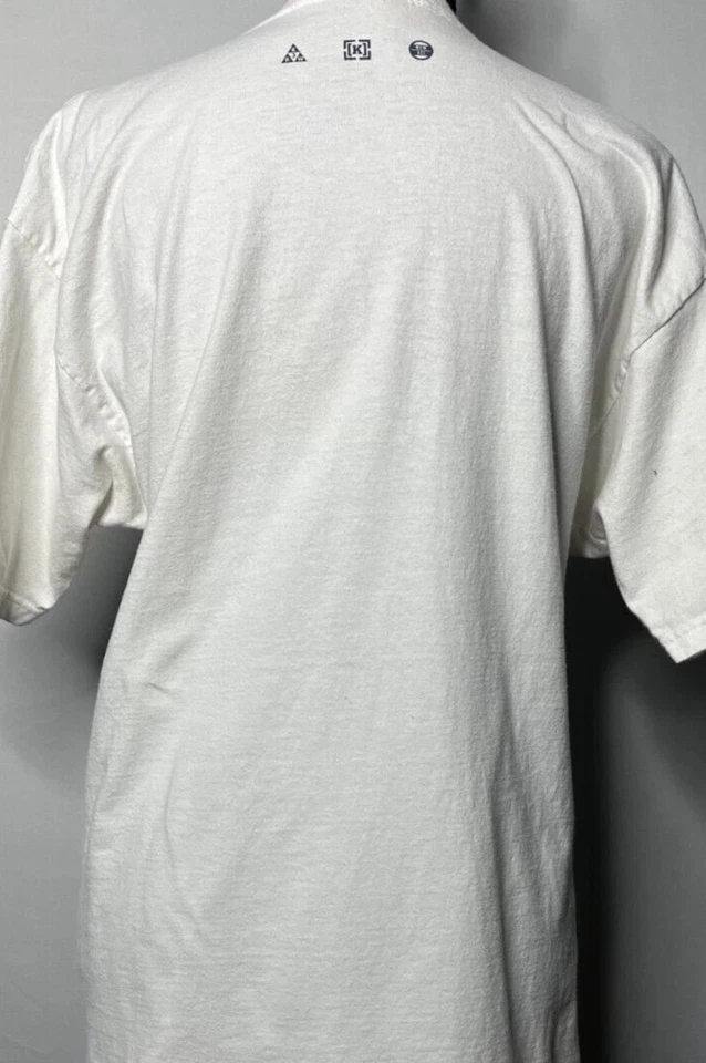 Camisa Krew Hombre Talla M Blanca Y2K Skateboarding Cuello Redondo Manga Corta Algodón  Foto 2 de 3