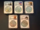 U.S. Mint 2022 American Silver Eagle $1 NGC MS70 Lot of 5 - 1oz Silver