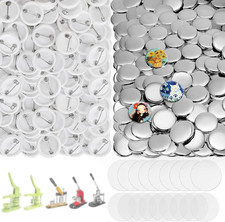 200 Sets Button Maker Supplies, 32Mm/1.25 Inch Button Supplies, with Plastic