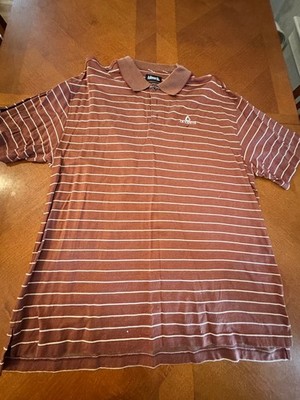 Vintage Ashworth La Costa Brown Striped Polo Shirt d432 XXL