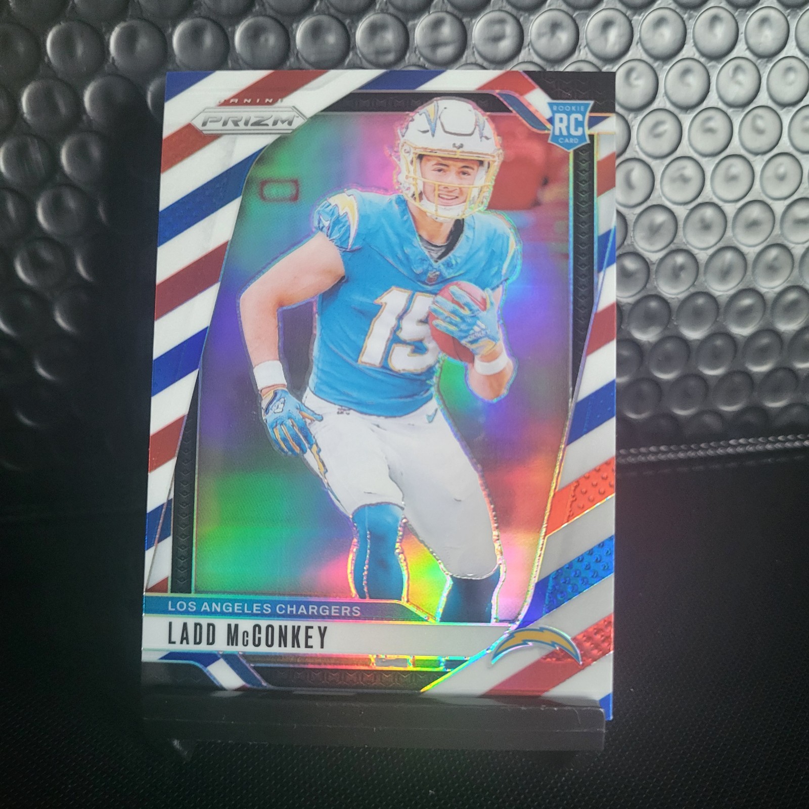 🏈🔴⚪🔵 2024 Panini Prizm Ladd McConkey Red White Blue Prizm #365 Chargers RC 💥