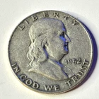 1952-D Franklin Half Dollar 90% Silver Circulated Coin #03