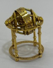 Brass Engraved Armillary Sphere Astrolabe Maritime Nautical Collectible Globe