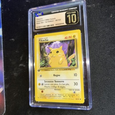 BGS10 PRISTINE ピカチュウワールド　フランス語 1999 French Pikachu 1st Edition CGC Black Pristine 10 Base Set