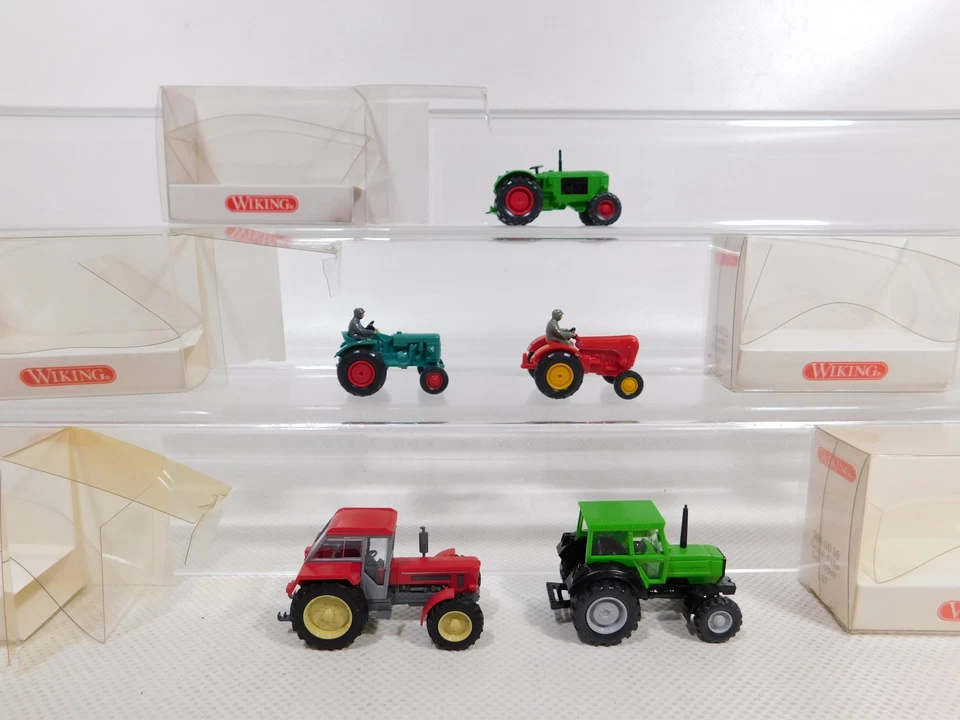5x wiking H0 1:87 Trattore Deutz Schlüter 877 Fahr 878 Porsche Top + Box # - Immagine 2 di 4