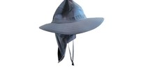 New Unbranded Gray Wide Brim Sun Hat w/ Neck Flap UV Fishing Hiking Camping