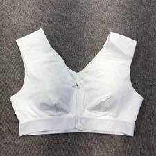 Tommie Copper Sports Bra Womens XL White Zip Front Shoulder Support Compression