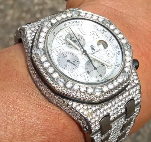 Audemars Piguet Royal Oak Offshore Bisagra Y Pulsera Con Diamantes E Vvs - Picture 9 of 11