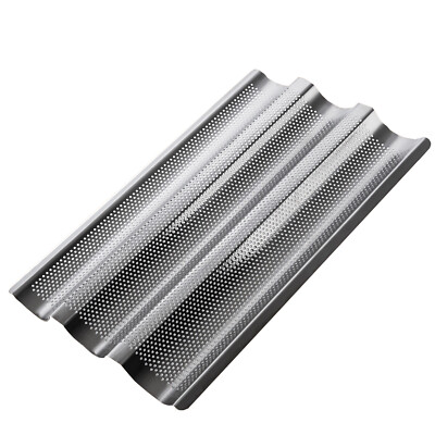 Baguetteblech für 3 Brote Baguetteform Knoblauch-/Kräuterbaguette 38cm Edelstahl