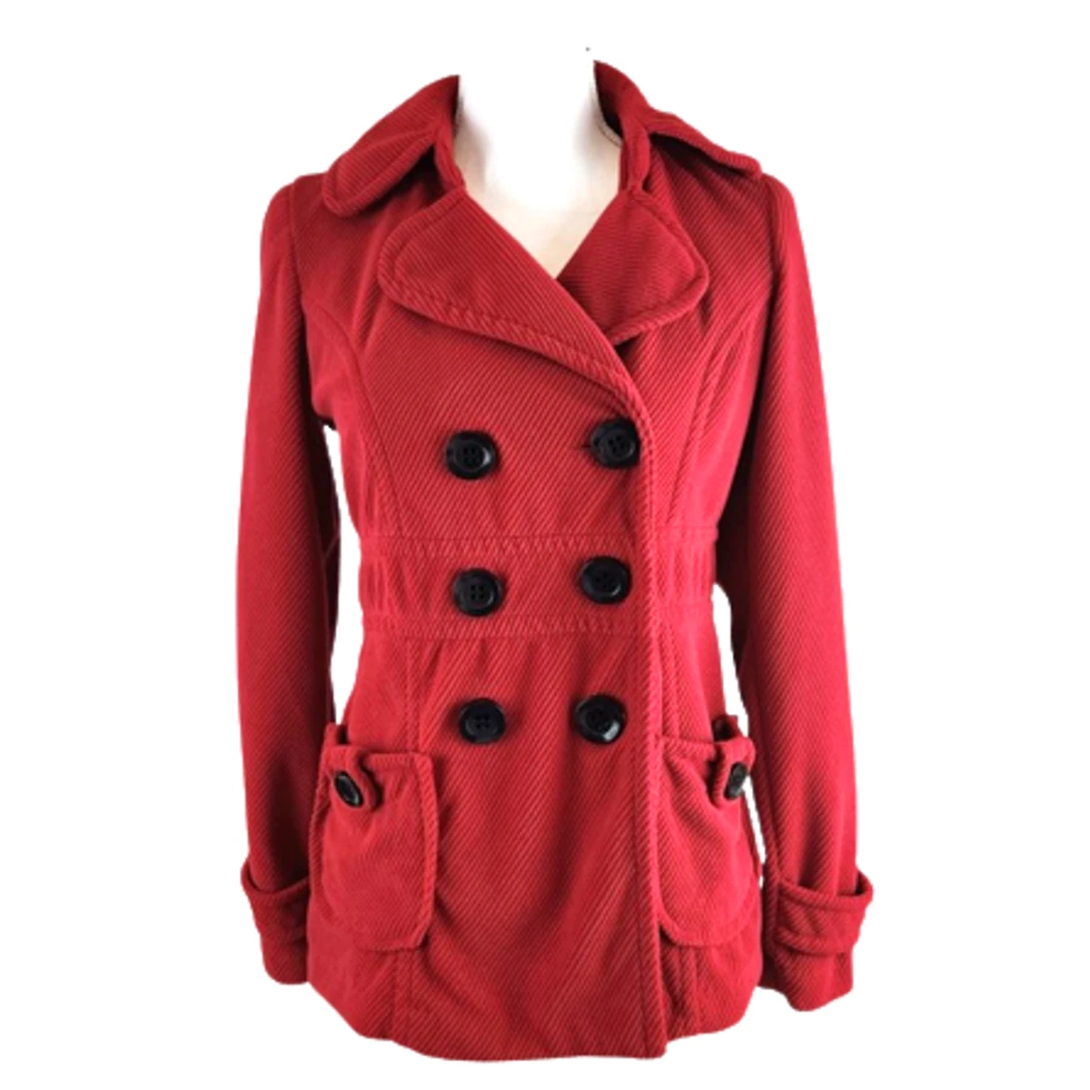 Forever 21 Red Corduroy Jacket Long Sleeves Pockets Button Down Double  Collar | eBay