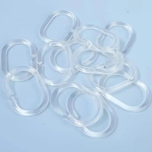 36Pcs C-SHAPED PLASTIC SHOWER CURTAIN RINGS HOOKS Bathroom Curtains Accessories - Picture 3 of 10
