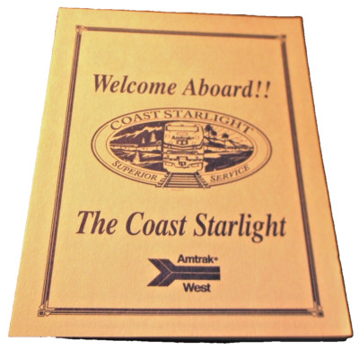 AMTRAK COAST STARLIGHT WELCOME ABOARD BROCHURE