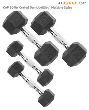 CAP 50 lbs Coated Dumbbell Set 