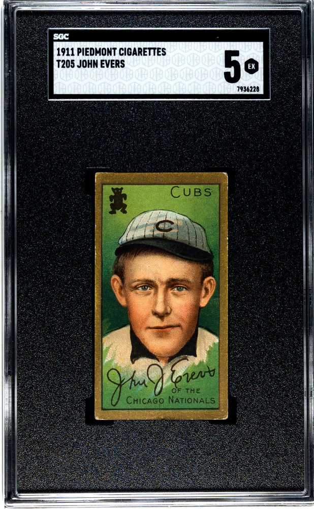 1911 T205 Johnny Evers Cubs Piedmont Back SGC 5 Well Centered
