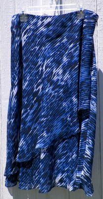 Stardust Skirt 6P Jones NY  Blue Silver Black White Romantic Ruffle Summer NWT