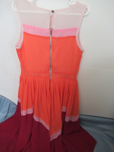 P29 Girls Size 10 GB Girls Exposed Back Zipper Multicolored Dress - Picture 6 of 12