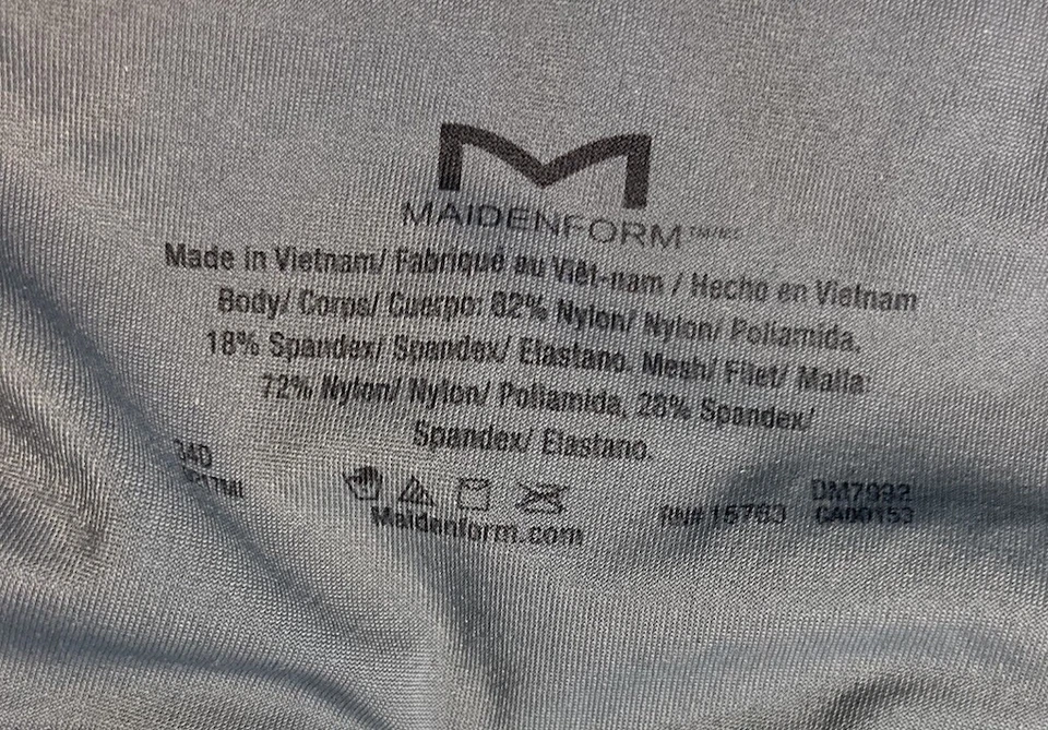 Sujetador Maidenform 34D Gris Inalámbrico Push Up Plunge Ligeramente Acolchado Foto 3 de 3