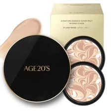 Age 20's Signature Essence Cover Pact Intense Case & 2 Refill #21 Light Beige