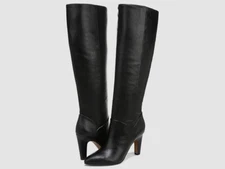 Franco Sarto Women Black Koko High Shaft Boots Shoes Size 9
