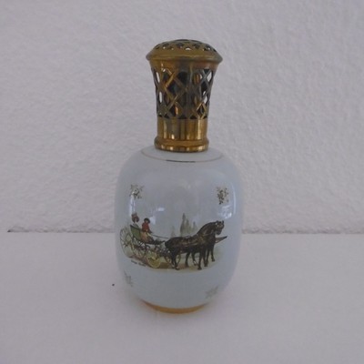lampe berger ancienne en grés à décor de canards signé waillault
