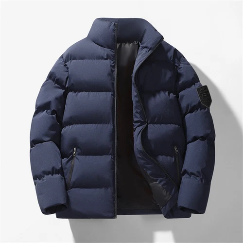 Herren Stehkragen Winter Baumwolle Daunen Puffer Jacke Mantel Reißverschluss Taschen Warm - Bild 29 von 40