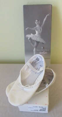 ABT Spotlights Ballet Dance Shoes Slippers Girl’s Size 11 1/2 White  Excellent