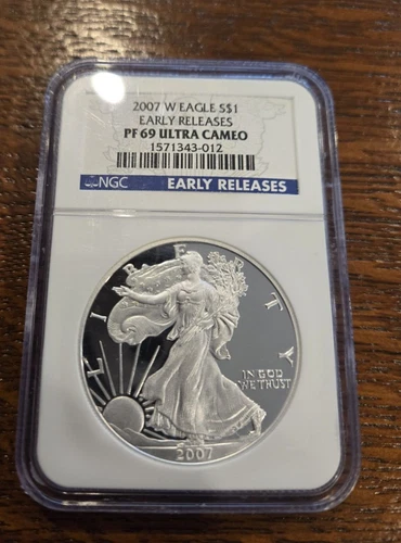 2007 W $1 American Silver Eagle NGC Early Releases PF69 ULTRA CAMEO HTF