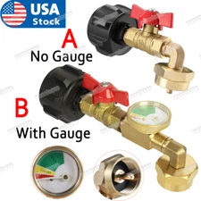 Propane Tank Elbow Refill Filler Adapter with Gauge for 1-20LB Bottle Tank Grill