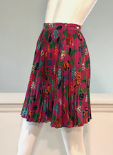 VINTAGE Emanuel Ungaro Parallele Paris Silk Pleated Skirt, Size 6, Made in Italy