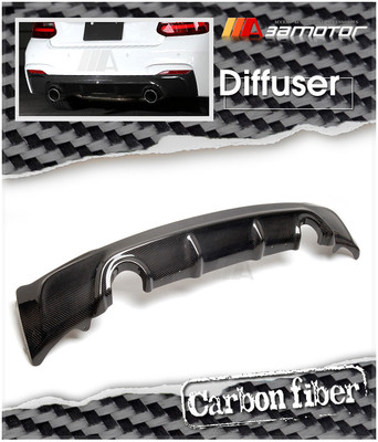 Carbon Fiber 3D Rear Bumper Diffuser Dual fits 2014-18 BMW F22 2-Series M Sport