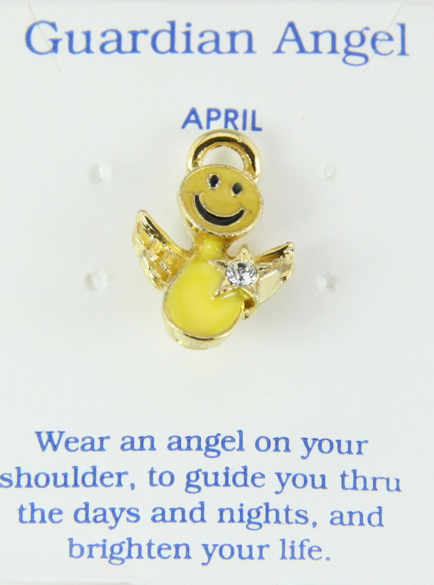 ❤️S様❤️ 6030434 April Birthstone Smiley Face Angel Lapel Pin Brooch Tie