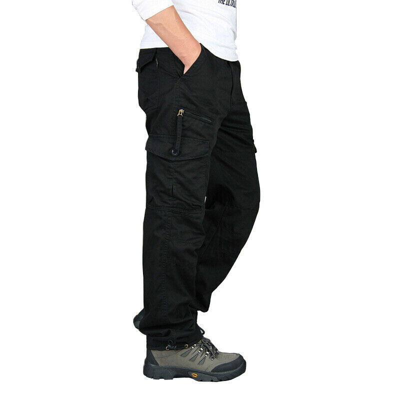 Cargo Pants for Men Relaxed Fit with Pockets Baggy Lightweight Rip-Stop Casual