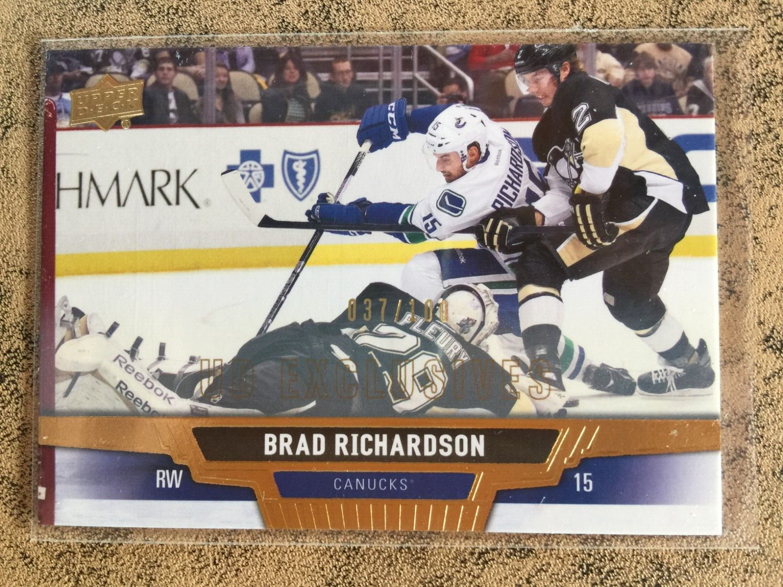 BRAD RICHARDSON 2013-14 UD Ser 2 Hky EXCLUSIVES Parallel SP #253 Lightning #/100
