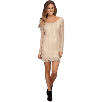 Rip Curl Boho Knit Tassel Cream Beach Magic Dress NWT M | eBay