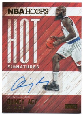 2015-16 Hoops Hot Signatures HS-QA Quincy Acy Auto Sacramento Kings