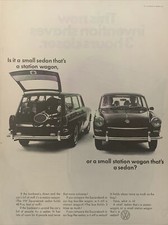 1967 vintage Volkswagen automobile print ad, Small Sedan That's A Station Wagon
