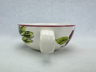 Vintage Ironstone Ware 5 3/4” Bowl Hand Painted Floral with Handle